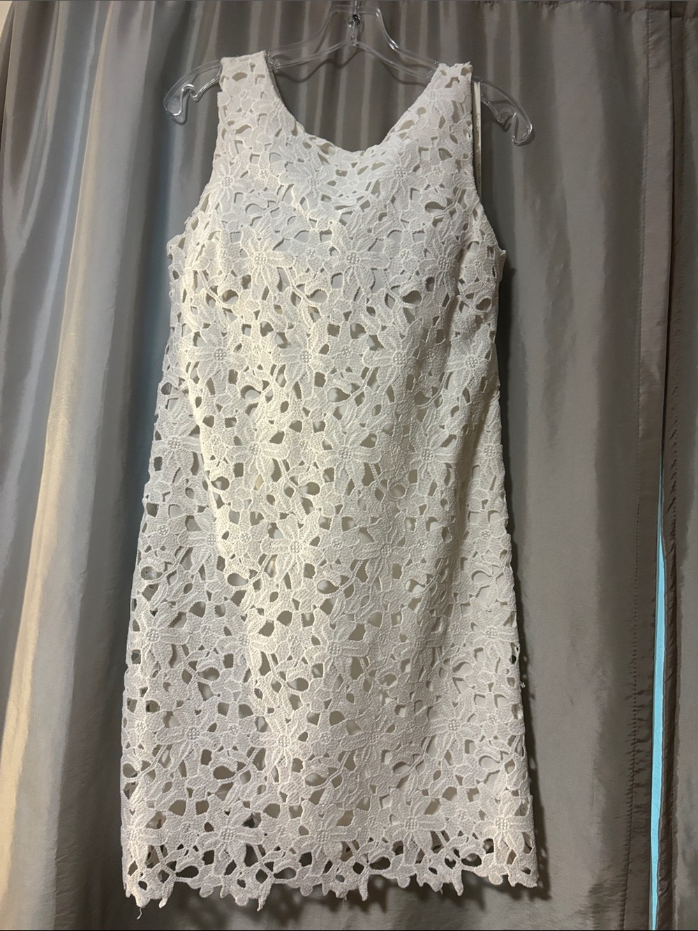 Jessica Simpson White Floral Crochet Shift Dress